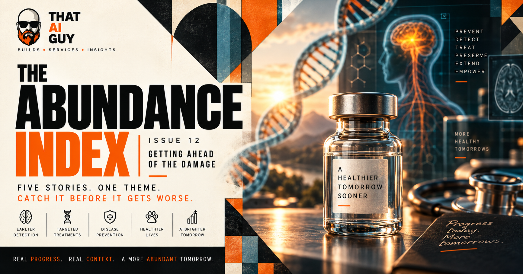 The Abundance Index, Issue 12: Getting Ahead of the Damage cover artwork.